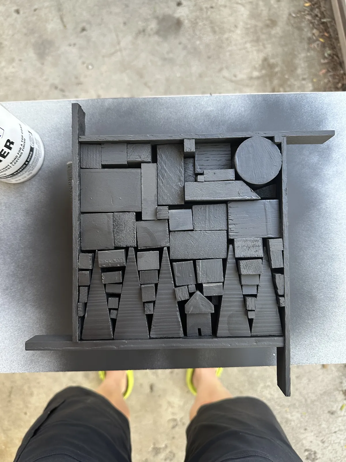 The piece after a coat of gray primer