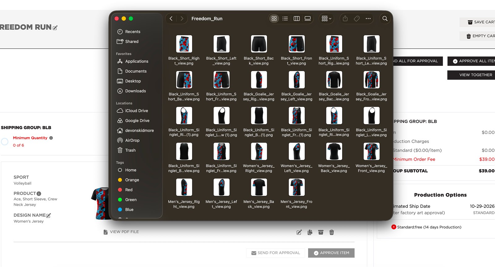 Downloaded files in Finder