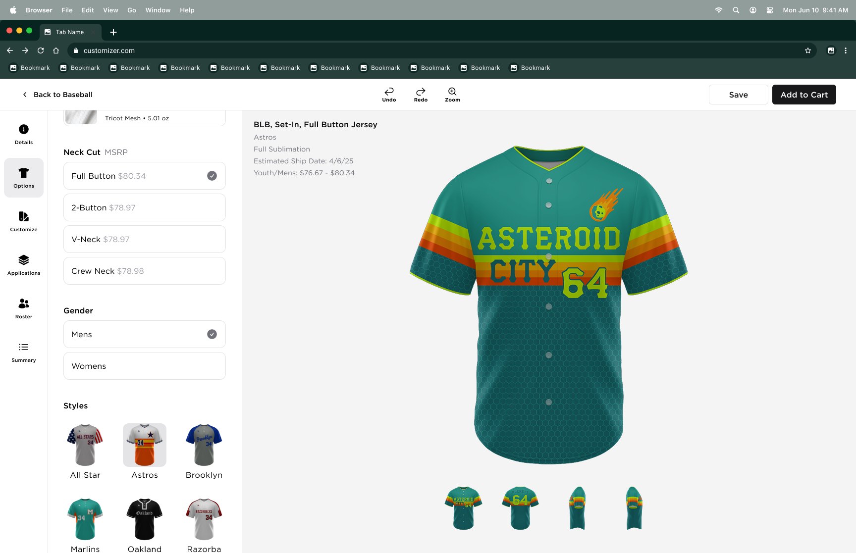Product options in the redesigned builder